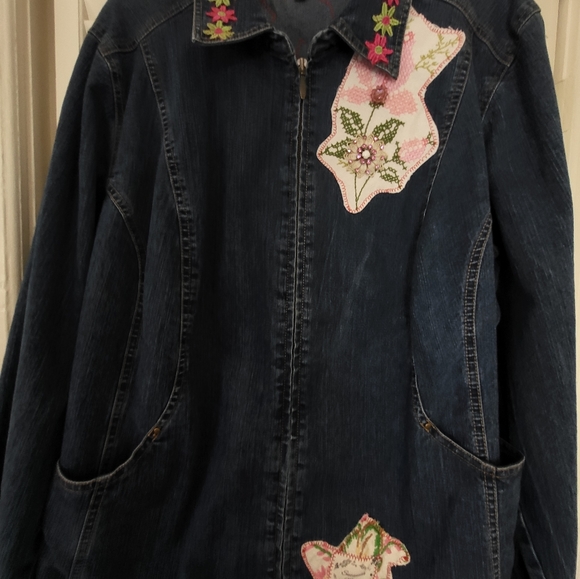Upcycled Denim Spring Collage Jacket - Picture 9 of 12